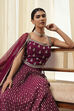 Burgundy Georgette Lehenga Set  image number 7