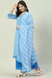 Turquoise Art Silk Straight Kurta Palazzo Suit Set image number 5