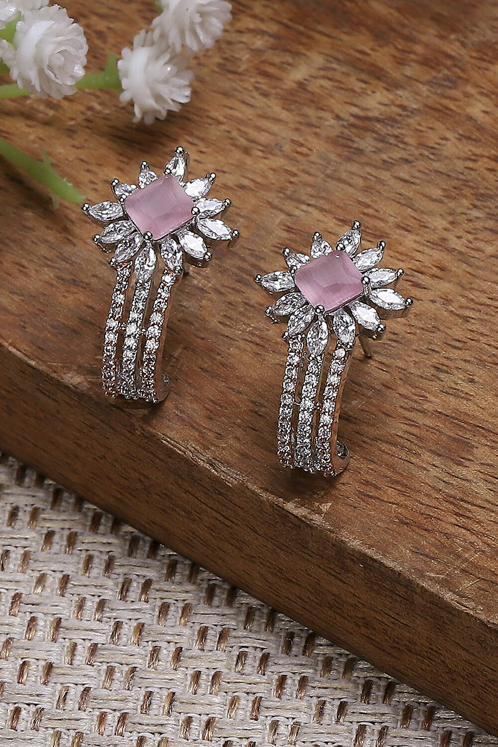 Light Pink Brass Huggies image number 0