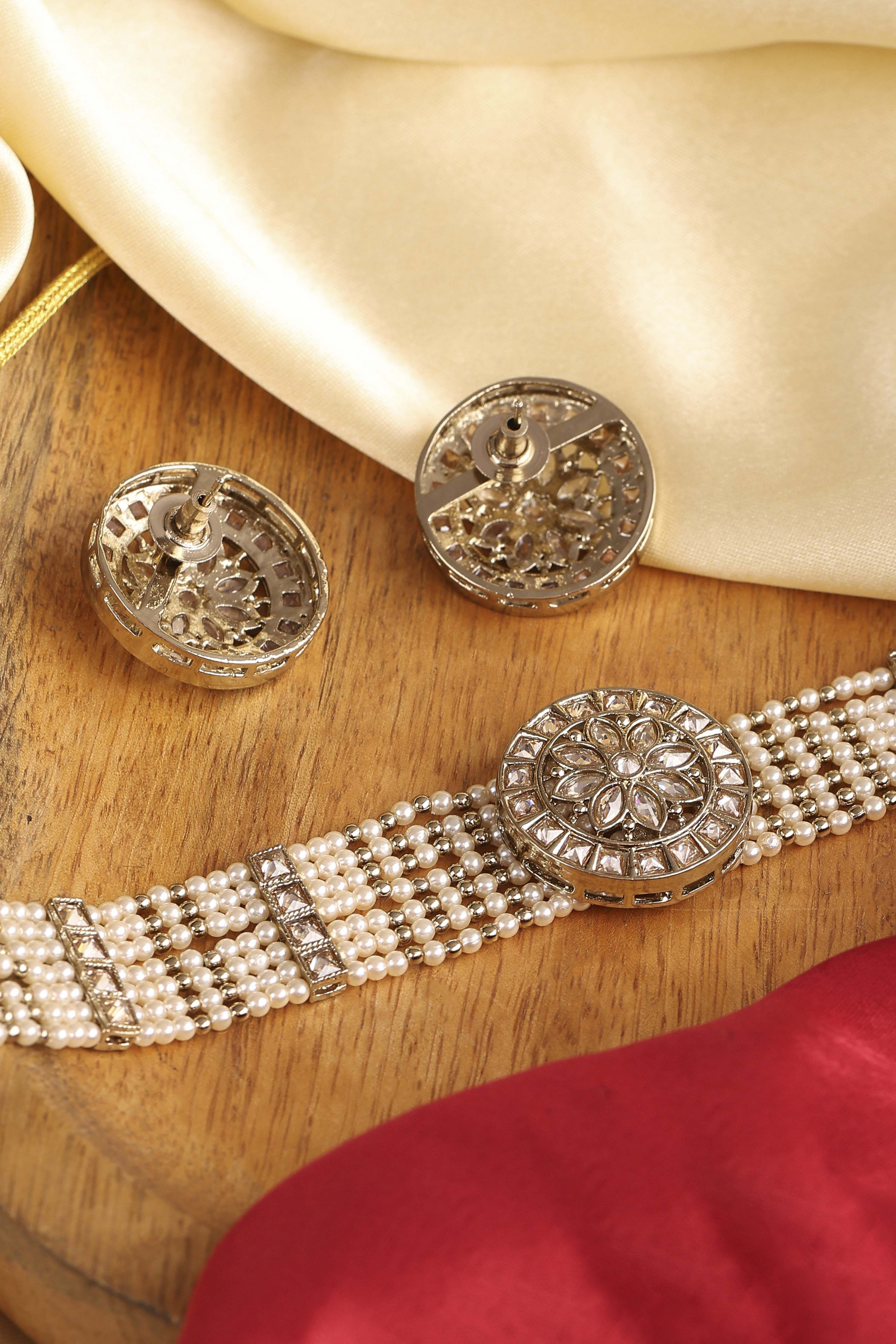 Champagne Alloy Necklace Set image number 2