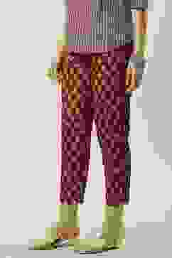Maroon Rayon Narrow Pants image number 2