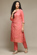 Coral Rayon Straight Kurta Pant 2 Piece Set