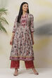 Grey Flared Art Silk Printed Dress image number 2