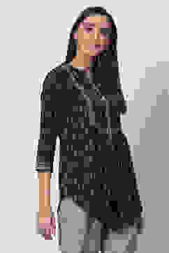 Indigo Cotton Short Yarndyed Kurti image number 3