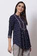 Indigo Cotton Short Yarndyed Kurti image number 3