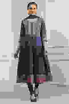 Indigo Cotton Printed Anarkali Suit Set image number 6