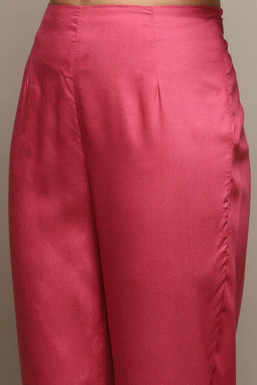 Buy Pink Viscose Straight Kurta Slim Pant Suit Set for INR5995.00 |Biba ...
