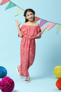 Pink Rayon Straight Jumpsuit image number 0