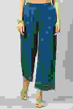 Teal Rayon Palazzo image number 2