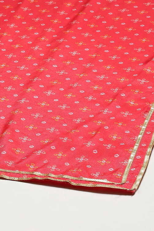 Pink Muslin Digital Print Unstitched Suit Set image number 4