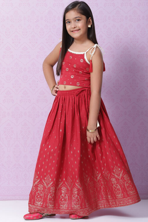 Blue Cotton Lehenga Set image number 3