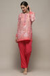 Pink Polyester Straight Kurti image number 0