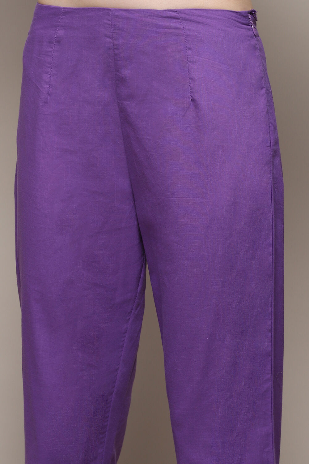 Yellow Cotton Straight Printed Kurta Slim Pant Suit Set image number 2