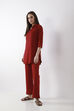 Beige Viscose Blend Flared Pants image number 0
