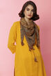 Mustard LIVA Printed Scarf image number 0