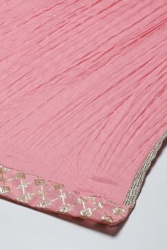 Blush Pink Cotton Anarkali Kurta Lehenga Suit Set image number 3