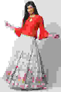 Green Art Silk Skirts image number 5