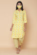 Yellow Rayon Straight Kurta Pants Set image number 4