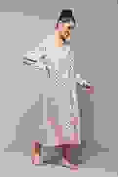 Off White Rayon Printed Sleepwear image number 2