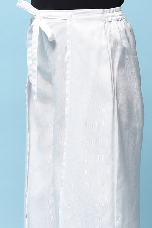 White Rayon Relaxed Pants image number 1
