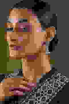 Dark Pink Brass Jhumka image number 3