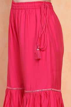 Pink Floral Printed Straight Suit Set image number 2