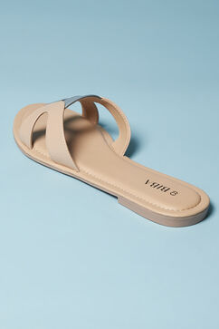 Beige Pu Slip-Ons image number 4