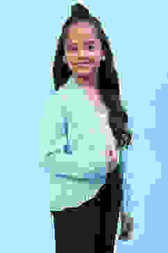 Powder Blue Acrylic Blend Front Open Shrug image number 2