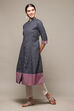 Pink Cotton Blend A-Line Printed Kurta image number 5