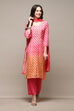 Pink Muslin Digital Print Unstitched Suit Set image number 8