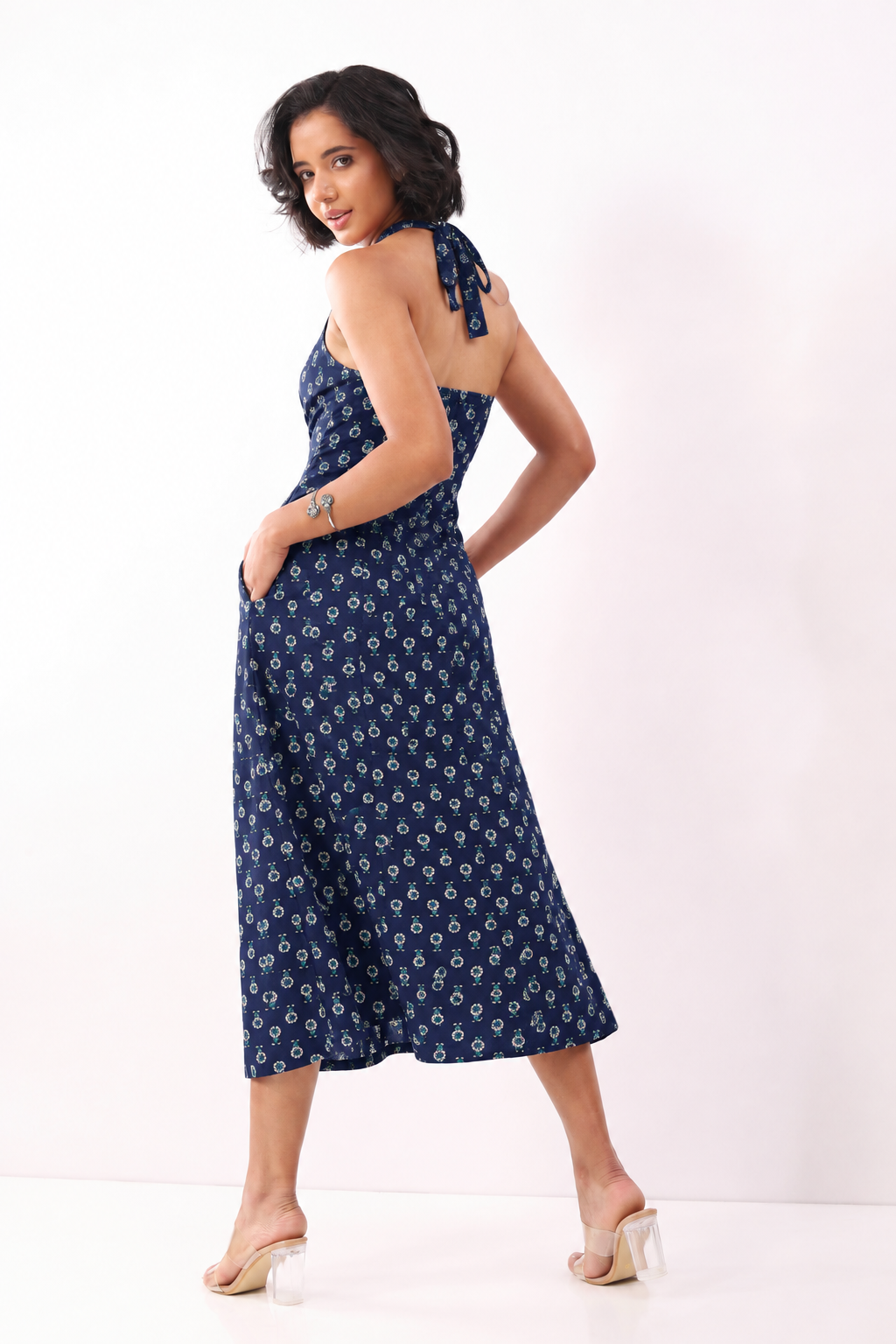 Blue Cotton Kalidar Dress image number 0