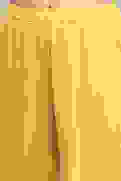 Yellow Poly Chanderi Straight Suit Set image number 6