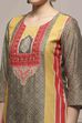 Assorted Chanderi Blend Printed Embroidered Unstitched Suit Set image number 2