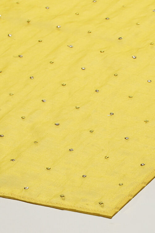 Lime Yellow Viscose Gathered Suit Set image number 3