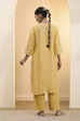 Yellow Silk Chanderi Straight Suit Set image number 4