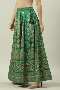 Green Art Silk Skirt image number 3