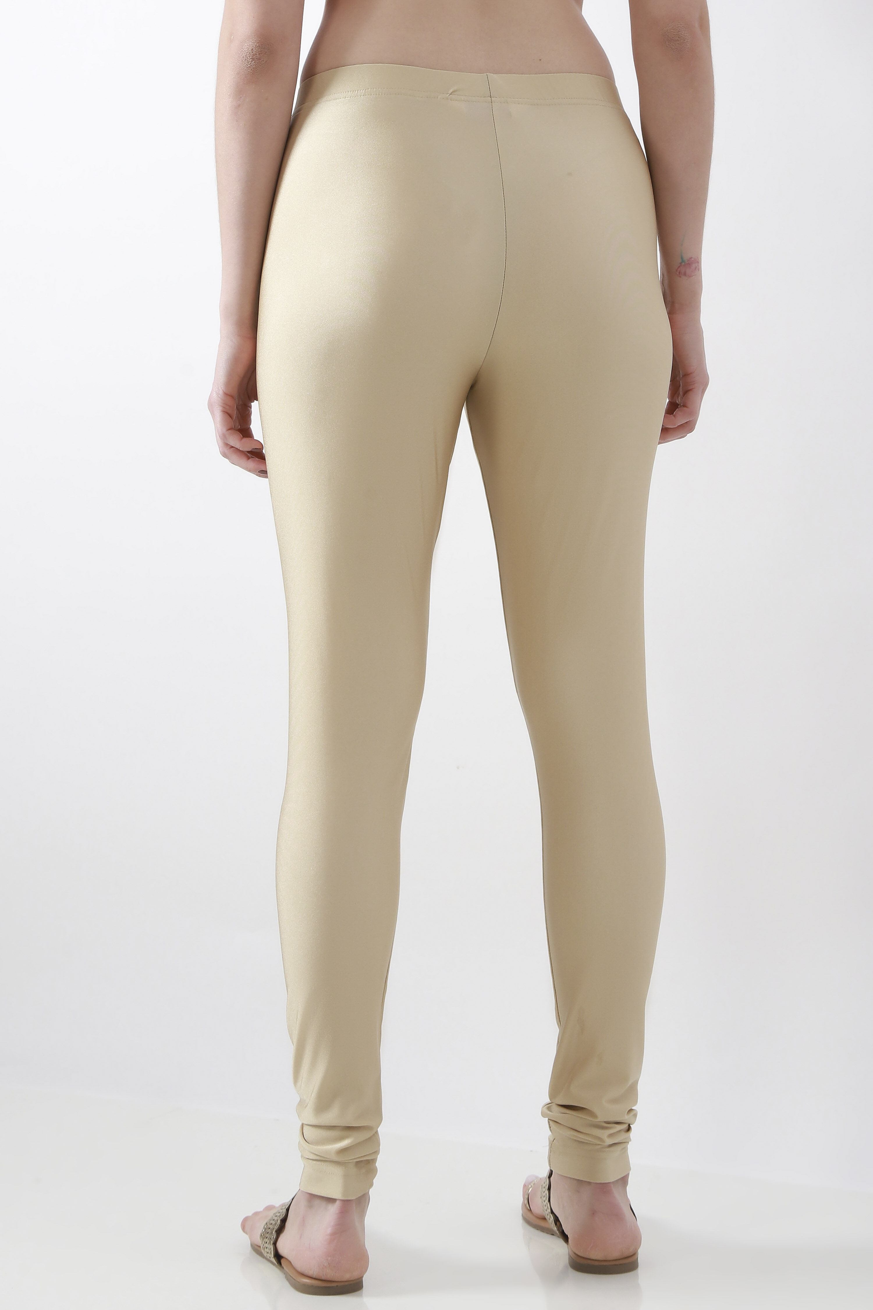 Gold Nylon Blend Leggings image number 5