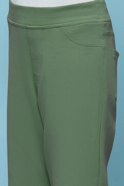 Moss Green Cotton Lycra Skinny Jeggings image number 1