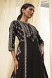 Off-White Pure Cotton Printed A-line Kurta Set image number 1