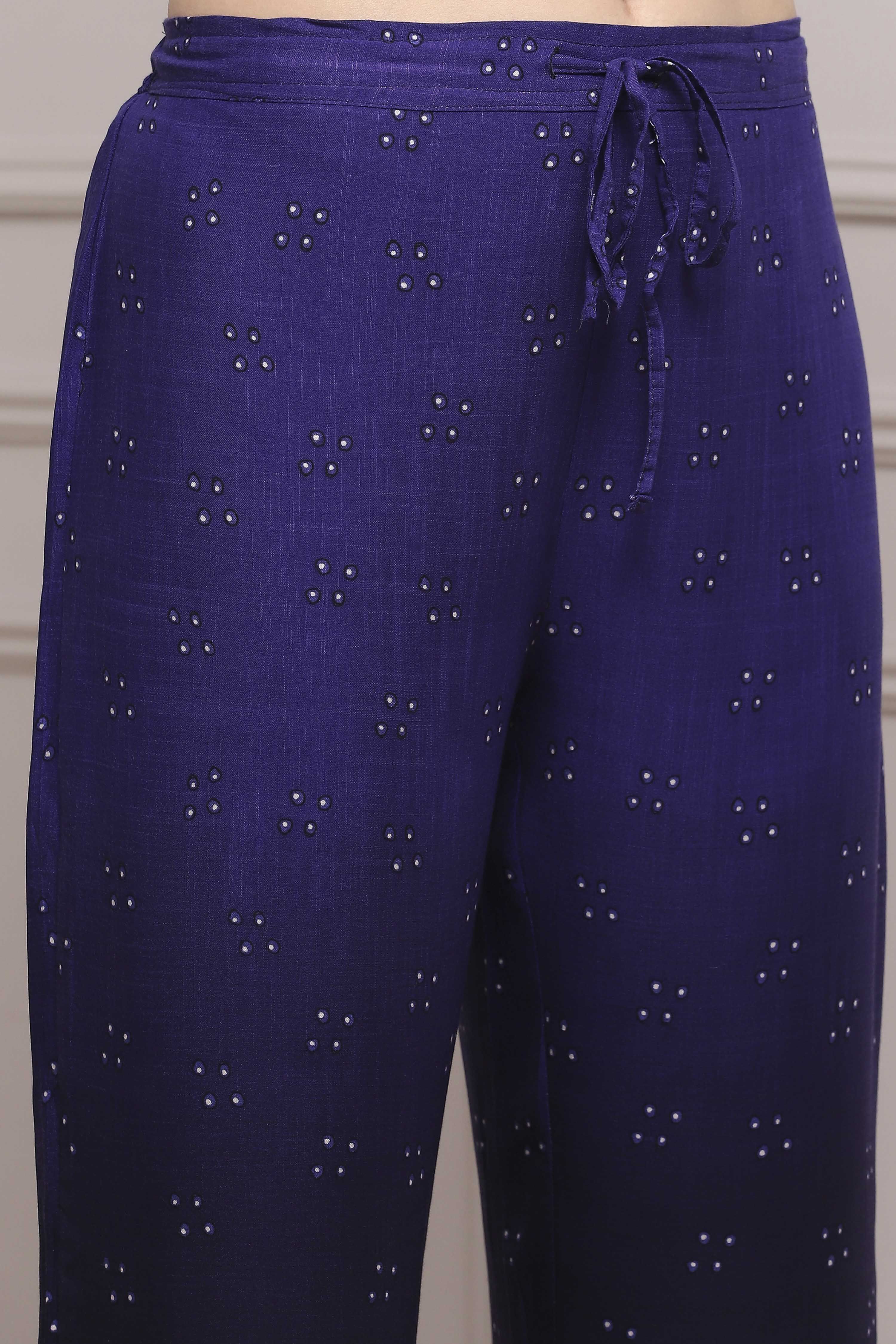 Navy Rayon Palazzo image number 1