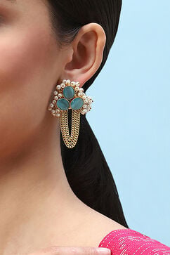 Blue Brass Earrings image number 1