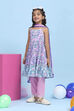 Pink Cotton Printed Tiered Suit Set image number 3