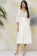 Off White Cotton Fusion Dress image number 3