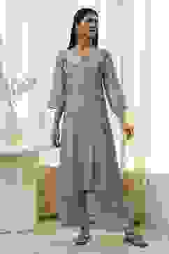 Blue Floral Straight Kurta Set image number 6