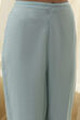 Aqua Embroidered Straight Suit Set image number 2