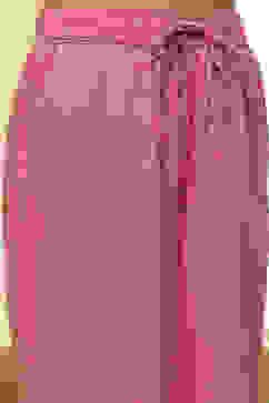 Pink and Off-White Cotton Printed Gathered Kurta Set image number 2