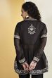Black Cotton Silk Floral Embroidered Kurti image number 5