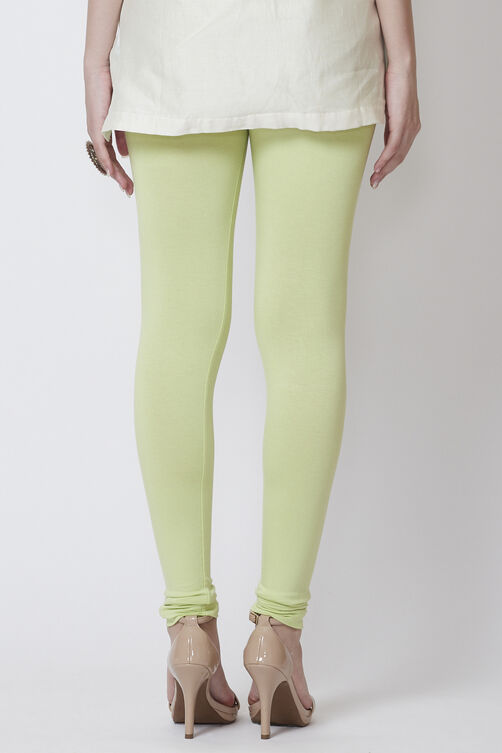 Moss Green Viscose Lycra Solid Leggings image number 5