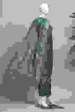 Bottle Green Cotton Jamdani Unstitched Suit Set image number 4