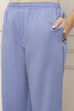Blue Cotton Embroidered Cutwork Straight Suit Set image number 2